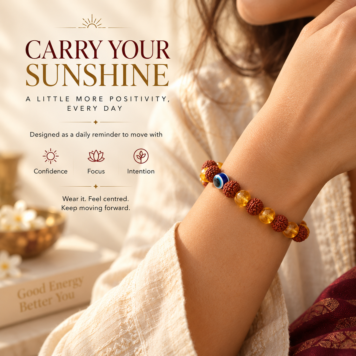 Citrine Crystal Rudraksha Bracelet