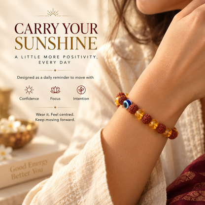 Citrine Crystal Rudraksha Bracelet