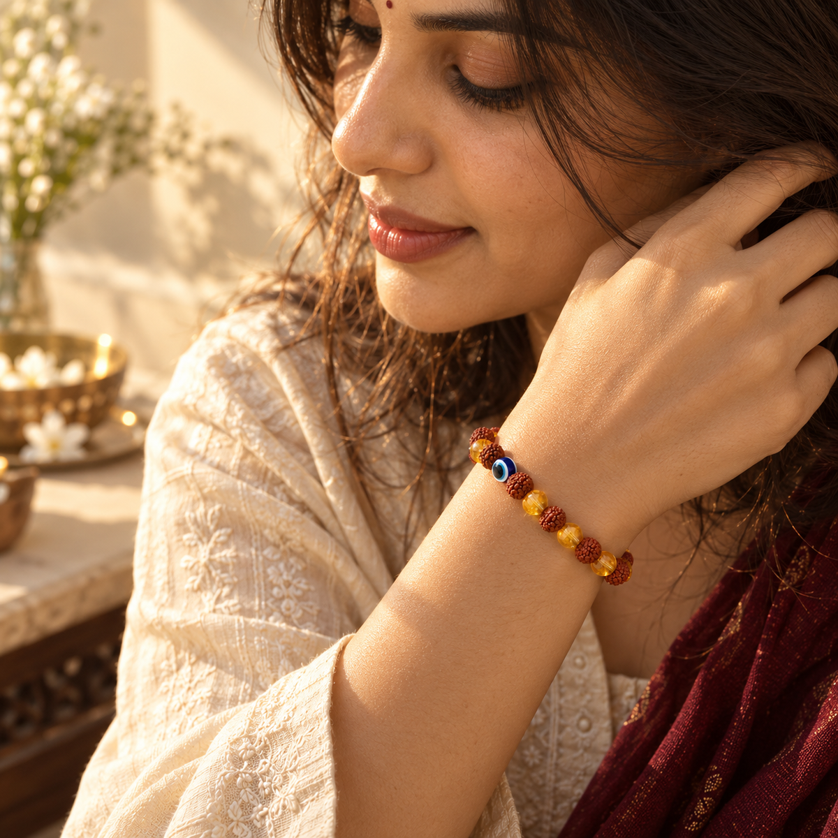 Citrine Crystal Rudraksha Bracelet