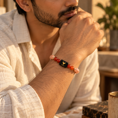 Taurus Zodiac Bracelet — Sunstone & Carnelian