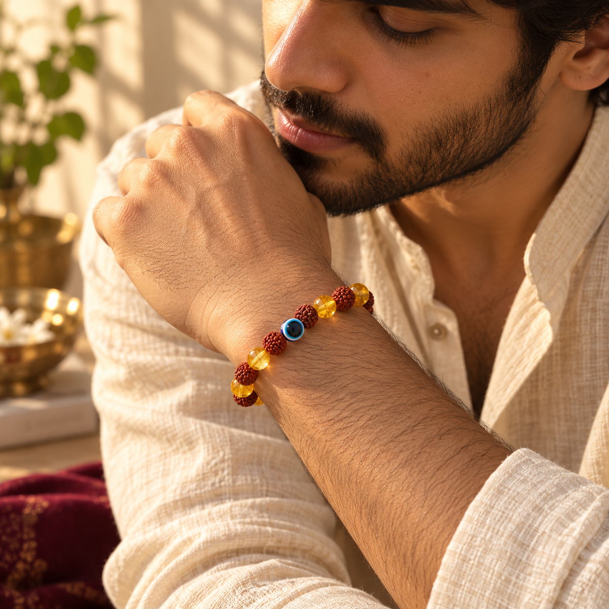 Citrine Crystal Rudraksha Bracelet
