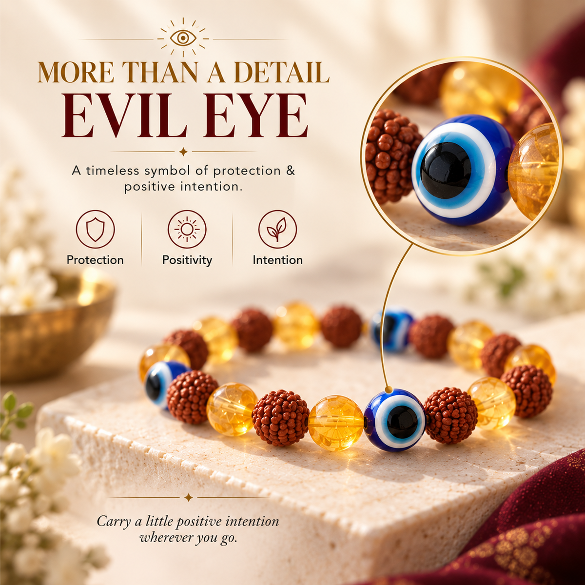 Citrine Crystal Rudraksha Bracelet