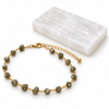 Raw Pyrite Anklet with Selenite Plate
