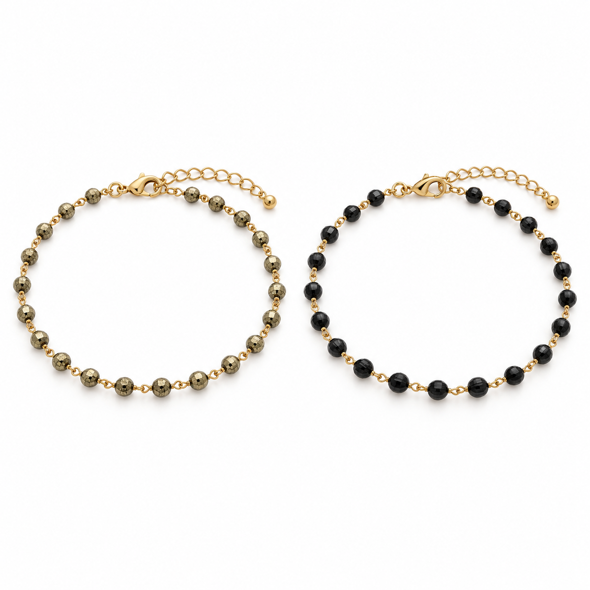 Power Anklet Combo (Pyrite + Tourmaline)