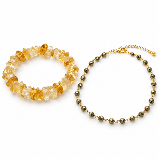 Dhan Yog Chips Bracelet + Pyrite Anklet Combo (Buy 1 Get 1)