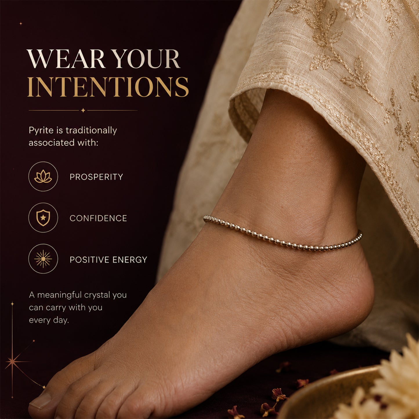Mahalaxmi Pyrite Anklet