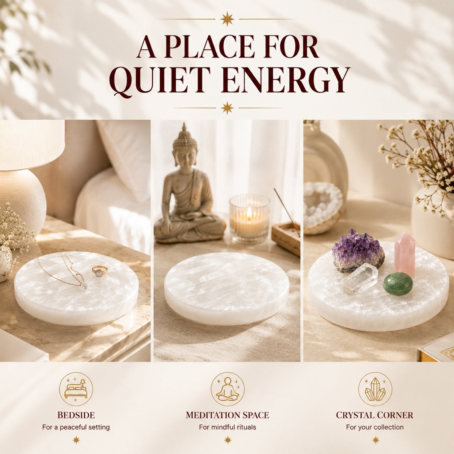 Raw Selenite Cleansing Plate