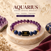 Aquarius Zodiac Bracelet — Amethyst & Lapis Lazuli